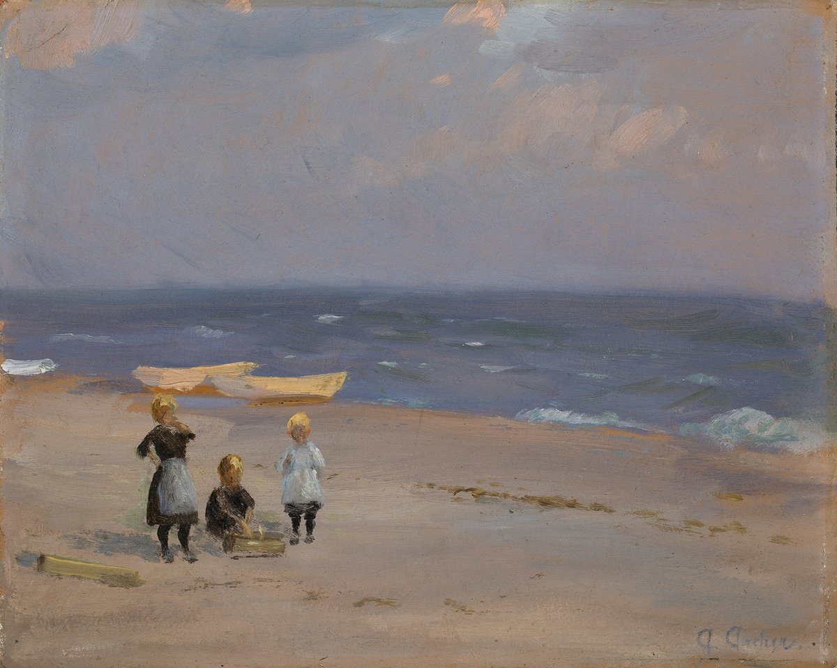 Anna Ancher Children playing on Skagen Beach