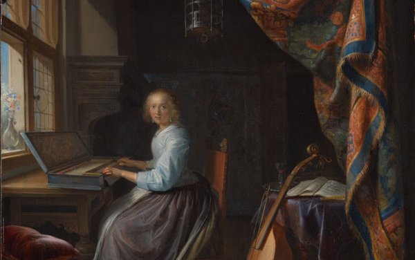 A Woman playing a Clavichord