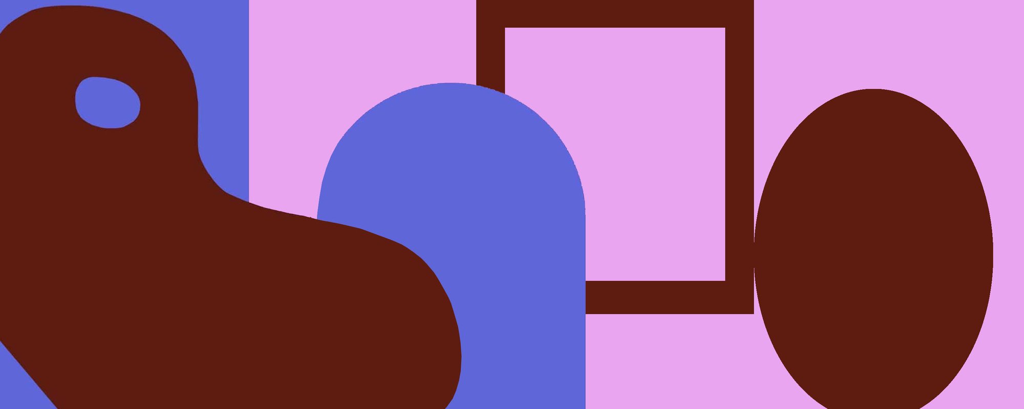 Banner for Art and Print market in dark reds and pinks.