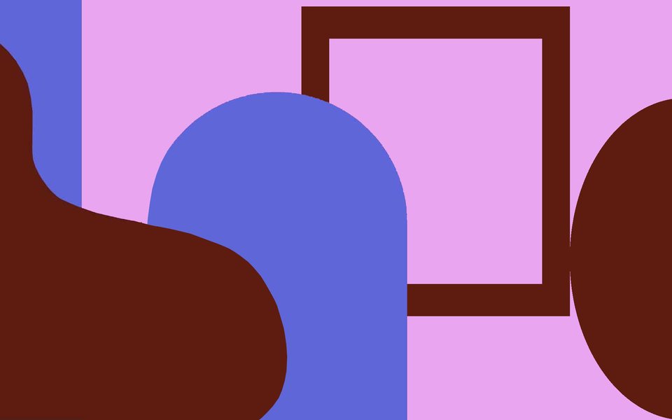 Banner for Art and Print market in dark reds and pinks.