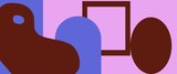 Banner for Art and Print market in dark reds and pinks.
