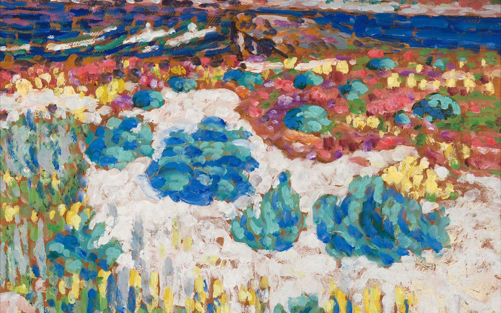 An abstract coastal scene.