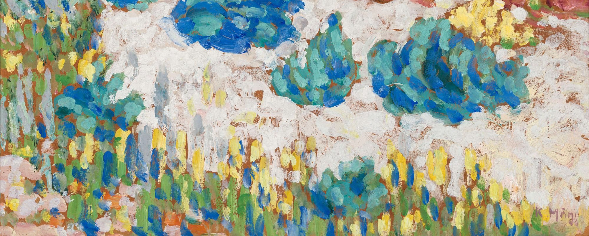 An abstract coastal scene.