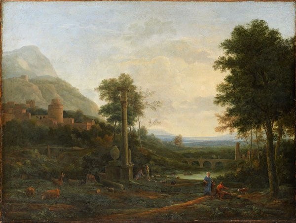 Landscape with a Column and Figures