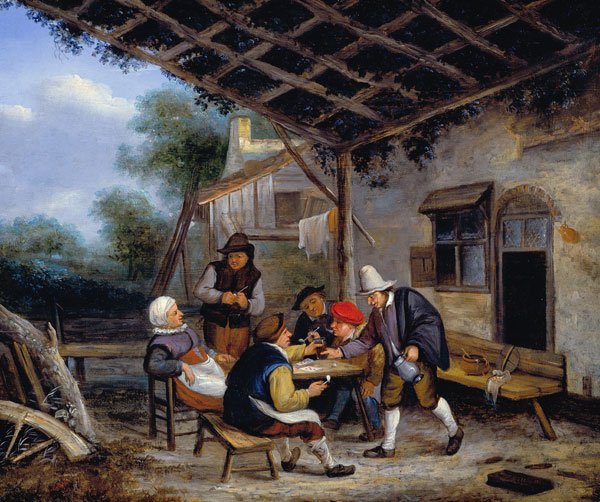 Peasants drinking