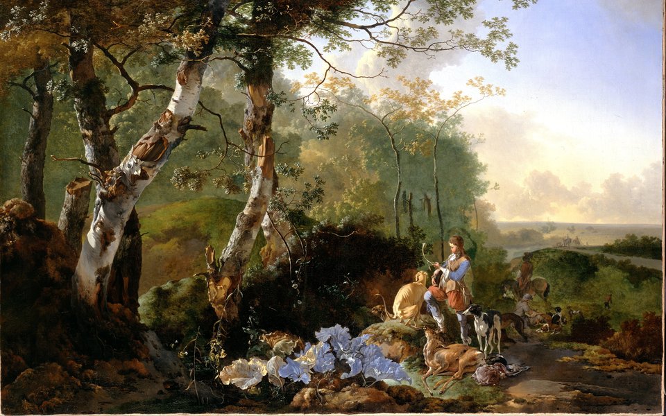 Adam Pynacker, Landscape with Sportsmen and Game