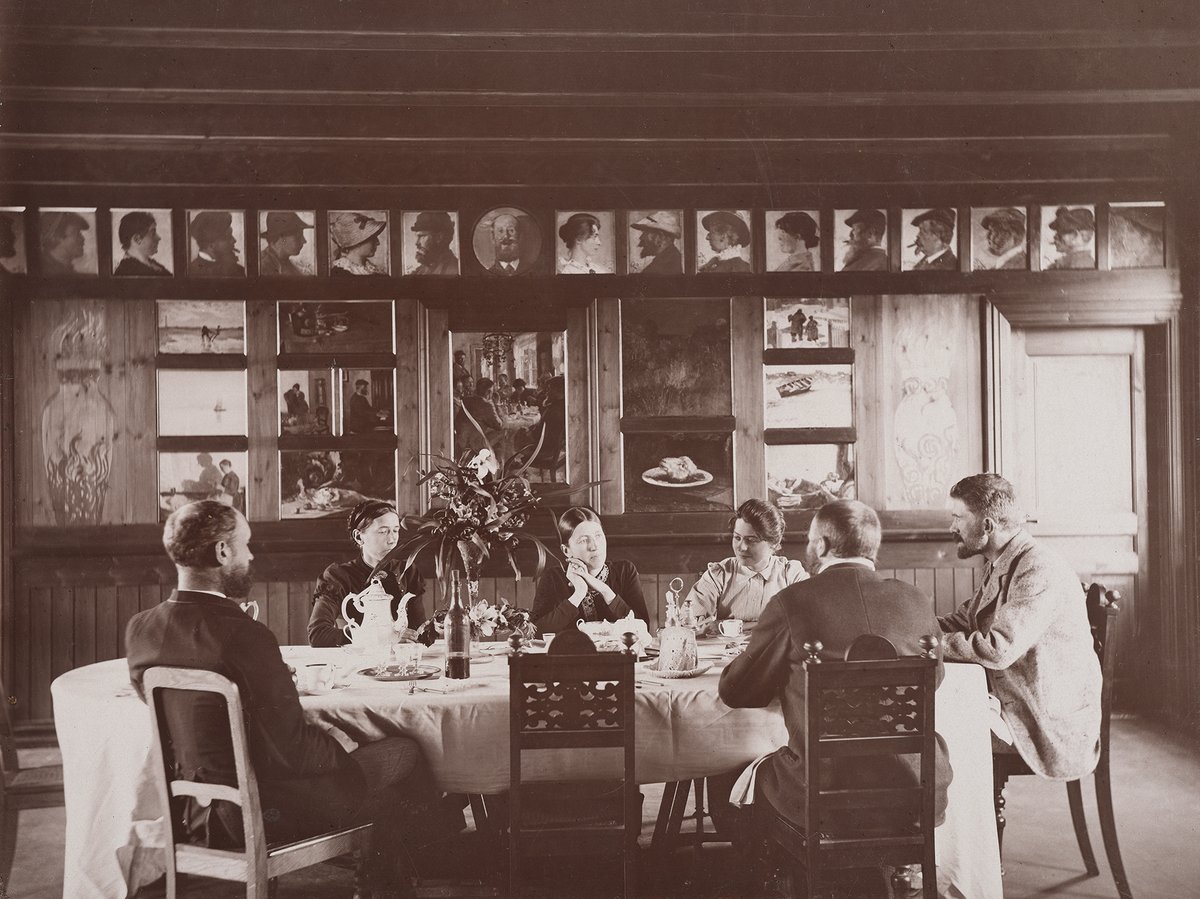 ‘The Dining Room at Brøndums Hotel’, 1890s Anna Ancher in centre
