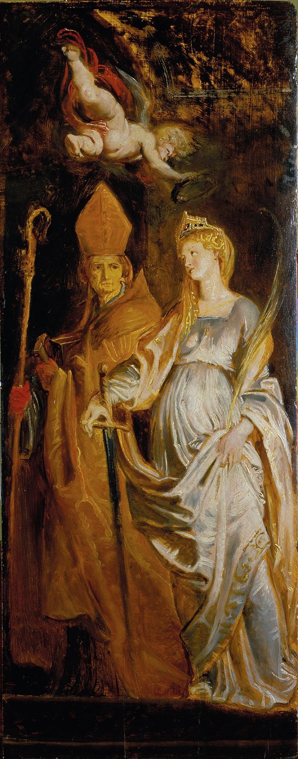Saints Catherine of Alexandria and Eligius (paired with Saints Amandus and Walburga)