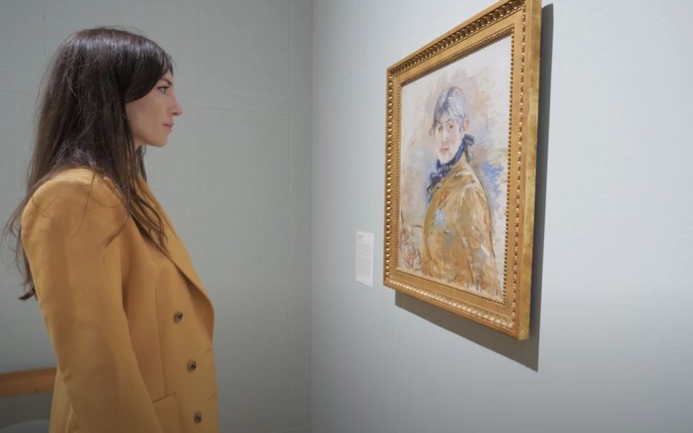 Art historian Katy Hessel inside the exhibition Berthe Morisot: Shaping Impressionism