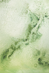 Green swirls and lines of natural growth on a white background.